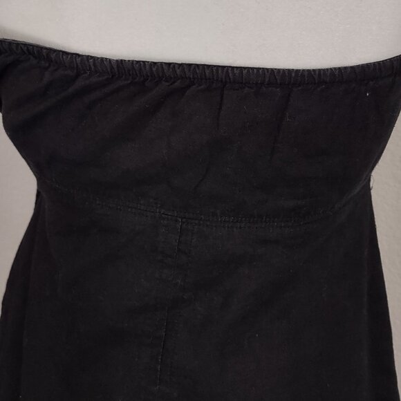 Strapless Black Dress Linen Size 2 - Picture 3 of 5